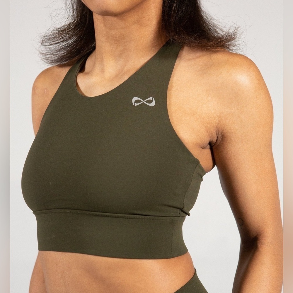 NFINITY HIGH NECK LONGLINE BRA Sports Bra Olive